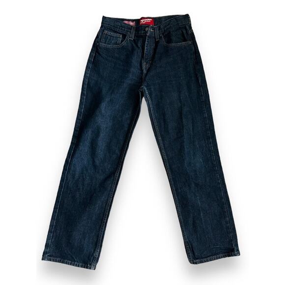 Arizona Boys 16R Relaxed Straight Denim, Dark Wash Adjustable Waist - Picture 1 of 4